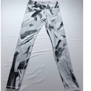 Alo Yoga High Rise Leggings Abstract Brush Print Gray Black Size Small